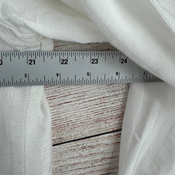 Bella Dahl Linen Blend Button Down Blouse Womens Large Ivory White - Picture 11 of 12